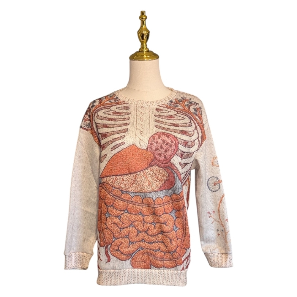NWOT Skeleton & Guts Sweater - Halloween Costume